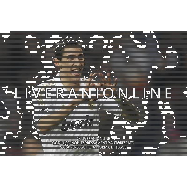 Real Madrid\'s Angel di Maria goal during Champions League match on april 4th 2012. Photo: Cesar Cebolla / ALFAQUI /ALDO LIVERANI SAS - ITALY ONLY -