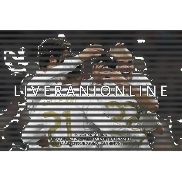 Real Madrid\'s Angel di Maria goal during Champions League match on april 4th 2012. Photo: Cesar Cebolla / ALFAQUI /ALDO LIVERANI SAS - ITALY ONLY -