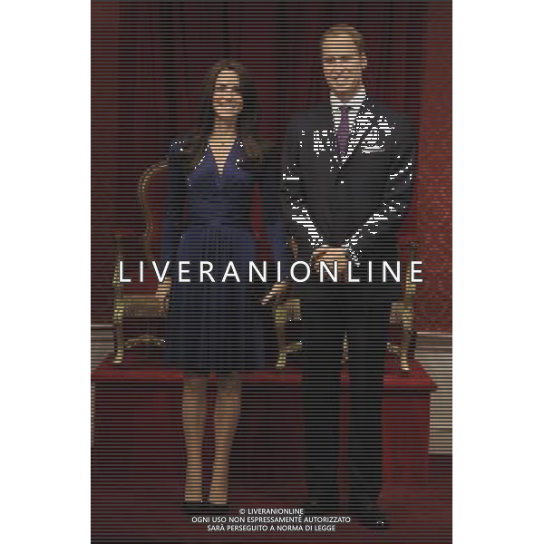 The Duke and Duchess of Cambridge, today made their debut at Madame Tussauds in London when their wax figures were revealed. ©photoshot/AGENZIA ALDO LIVERANI SAS - ITALY ONLY - REALI INGLESI: Le statue di cera del Principe William e Kate Middleton duca e duchessa di Cambridge, al Madame Tussauds a Londra