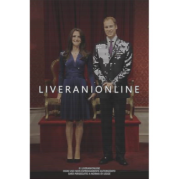 The Duke and Duchess of Cambridge, today made their debut at Madame Tussauds in London when their wax figures were revealed. ©photoshot/AGENZIA ALDO LIVERANI SAS - ITALY ONLY - REALI INGLESI: Le statue di cera del Principe William e Kate Middleton duca e duchessa di Cambridge, al Madame Tussauds a Londra