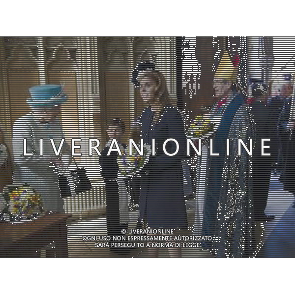 Her Majesty The Queen, accompanied by His Royal Highness The Duke of Edinburgh and Her Royal Highness Princess Beatrice of York attended the Royal Maundy Service at York Minster on Thursday the 5th April, 2012. ©PHOTOSHOT/AG ALDOLIVERANI SAS - ITALY ONLY -