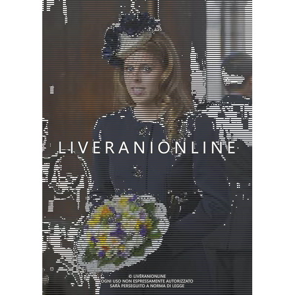 Her Majesty The Queen, accompanied by His Royal Highness The Duke of Edinburgh and Her Royal Highness Princess Beatrice of York attended the Royal Maundy Service at York Minster on Thursday the 5th April, 2012. ©PHOTOSHOT/AG ALDOLIVERANI SAS - ITALY ONLY -