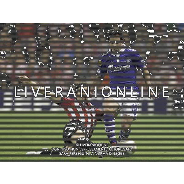Athletic Club de Bilbao\'s Borja Ekiza (l) and FC Schalke 04\'s Jose Manuel Jurado during Europa League match.April 5,2012. (ALTERPHOTOS/Acero) AG ALDO LIVERANI S A S ONLY ITALY