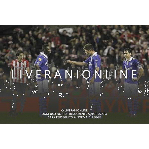 Athletic Club de Bilbao\'s Javi Martinez (l) and FC Schalke 04\'s Chinedu Obasi (c-l), Klaas-Jan Huntelaar (c-r) and Raul Gonzalez during Europa League match.April 5,2012. (ALTERPHOTOS/Acero) AG ALDO LIVERANI S A S ONLY ITALY