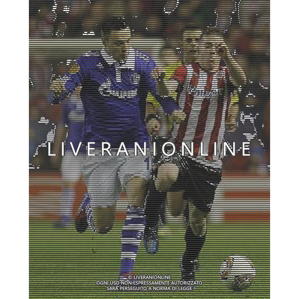Athletic Club de Bilbao\'s Iker Muniain (r) and FC Schalke 04\'s Marco Hoger during Europa League match.April 5,2012. (ALTERPHOTOS/Acero) AG ALDO LIVERANI S A S ONLY ITALY