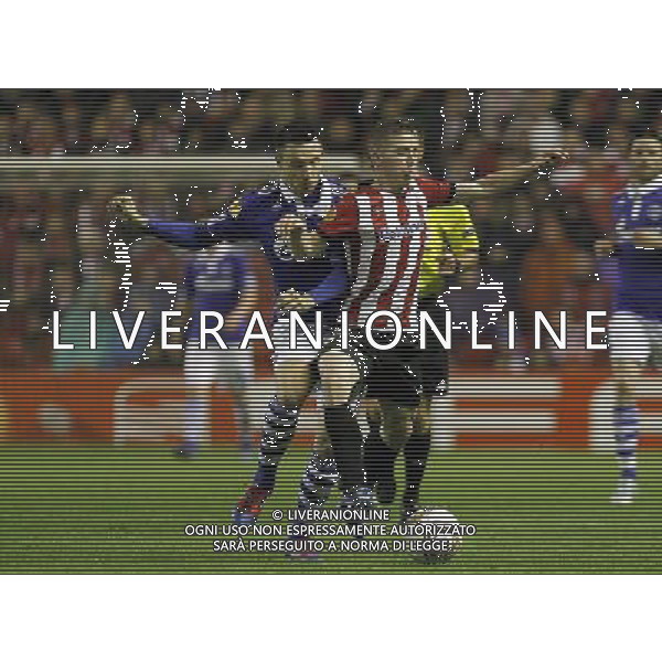 Athletic Club de Bilbao\'s Iker Muniain (r) and FC Schalke 04\'s Marco Hoger during Europa League match.April 5,2012. (ALTERPHOTOS/Acero) AG ALDO LIVERANI S A S ONLY ITALY
