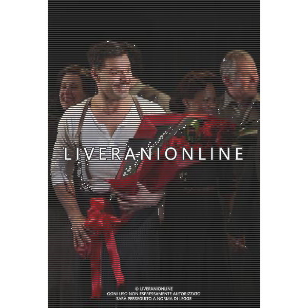 Ricky Martin during the Broadway Opening Night Performance Curtain Call for \'EVITA\' at the Marquis Theatre in New York City on 4/5/2012 ©photoshotI/Agenzia Aldo Liverani Sas - ITALY ONLY - Il Musical \'Evita\' spettacolo teatrale in scena al Marquis Theatre di New York