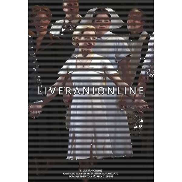 Elena Roge during the Broadway Opening Night Performance Curtain Call for \'EVITA\' at the Marquis Theatre in New York City on 4/5/2012 ©photoshotI/Agenzia Aldo Liverani Sas - ITALY ONLY - Il Musical \'Evita\' spettacolo teatrale in scena al Marquis Theatre di New York