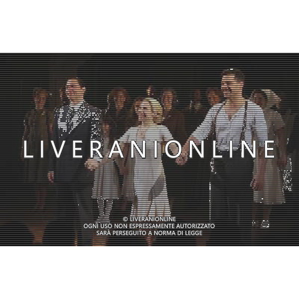 Michael Cerveris \' Elena Roger \' Ricky Martin with the Company during the Broadway Opening Night Performance Curtain Call for \'EVITA\' at the Marquis Theatre in New York City on 4/5/2012 ©photoshotI/Agenzia Aldo Liverani Sas - ITALY ONLY - Il Musical \'Evita\' spettacolo teatrale in scena al Marquis Theatre di New York