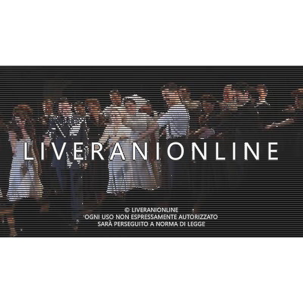 Rachel Potter, Maya Jade Frank, Michael Cerveris, Elena Roger, Ricky Martin \' Max Von Essen with the Company during the Broadway Opening Night Performance Curtain Call for \'EVITA\' at the Marquis Theatre in New York City on 4/5/2012 ©photoshotI/Agenzia Aldo Liverani Sas - ITALY ONLY - Il Musical \'Evita\' spettacolo teatrale in scena al Marquis Theatre di New York