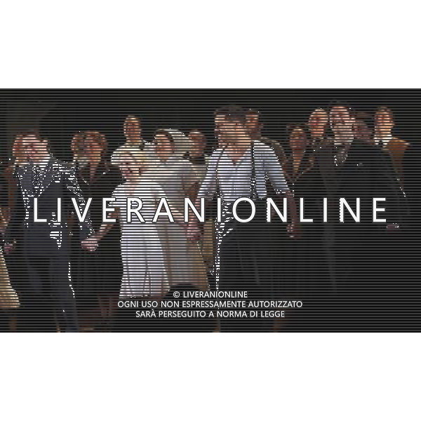 Michael Cerveris, Elena Roger, Ricky Martin \' Max Von Essen with the Company during the Broadway Opening Night Performance Curtain Call for \'EVITA\' at the Marquis Theatre in New York City on 4/5/2012 ©photoshotI/Agenzia Aldo Liverani Sas - ITALY ONLY - Il Musical \'Evita\' spettacolo teatrale in scena al Marquis Theatre di New York