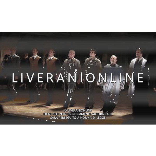 Ensemble Cast during the Broadway Opening Night Performance Curtain Call for \'EVITA\' at the Marquis Theatre in New York City on 4/5/2012 ©photoshotI/Agenzia Aldo Liverani Sas - ITALY ONLY - Il Musical \'Evita\' spettacolo teatrale in scena al Marquis Theatre di New York