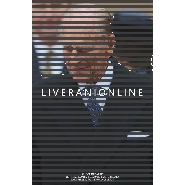 Britain\'s Prince Philip leaves Saint George\'s Chapel in Windsor Castle after attending the Easter Mattins Service on April 8, 2012. ©photoshot/AGENZIA ALDO LIVERANI SAS - ITALY ONLY - REALI INGLESI: Domenica di Pasqua Royal Service 2012 alla Cappella di San Giorgio, Castello di Windsor, Windsor, Berkshire, Inghilterra