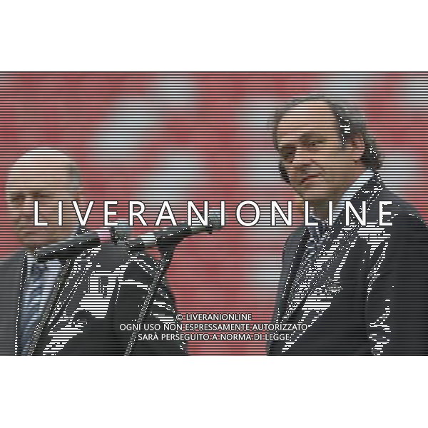 12.04.2012 WARSZAWA STADION NARODOWY ARENA MISTRZOSTW UEFA EURO 2012 OFICJALNA WIZYTA PREZYDENTA UEFA MICHELA PLATININIEGO W POLSCE WIZYTACJA STADIONU UEFA EURO 2012 NZ MICHAEL PLATINI MICHEL PLATINI VISITS NATIONAL STADIUM IN WARSAW FOTO KATARZYNA PLEWCZYNSKA/CYFRASPORT/NEWSPIX.PL --- Newspix.pl AG ALDO LIVERANI S A S ONLY ITALY *** Local Caption *** www.newspix.pl mail us: info@newspix.pl call us: 0048 022 23 22 222 --- Polish Picture Agency by Ringier Axel Springer Poland