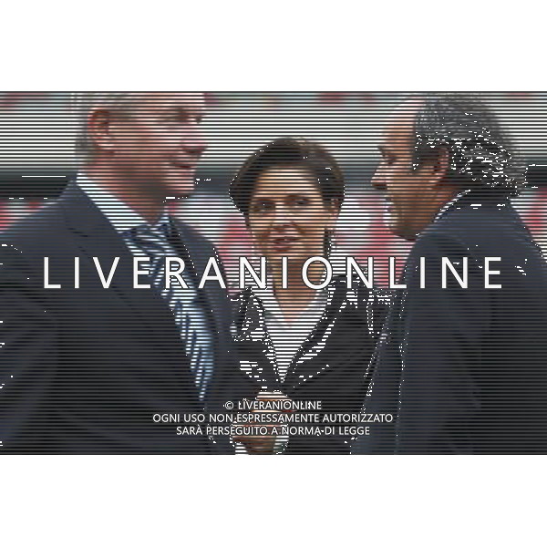 12.04.2012 WARSZAWA STADION NARODOWY ARENA MISTRZOSTW UEFA EURO 2012 OFICJALNA WIZYTA PREZYDENTA UEFA MICHELA PLATINIEGO W POLSCE WIZYTACJA STADIONU UEFA EURO 2012 NZ JOANNA MUCHA (C), MICHAEL PLATINI MICHEL PLATINI VISITS NATIONAL STADIUM IN WARSAW FOTO LUKASZ GROCHALA/CYFRASPORT/NEWSPIX.PL --- Newspix.pl AG ALDO LIVERANI S A S ONLY ITALY *** Local Caption *** www.newspix.pl mail us: info@newspix.pl call us: 0048 022 23 22 222 --- Polish Picture Agency by Ringier Axel Springer Poland