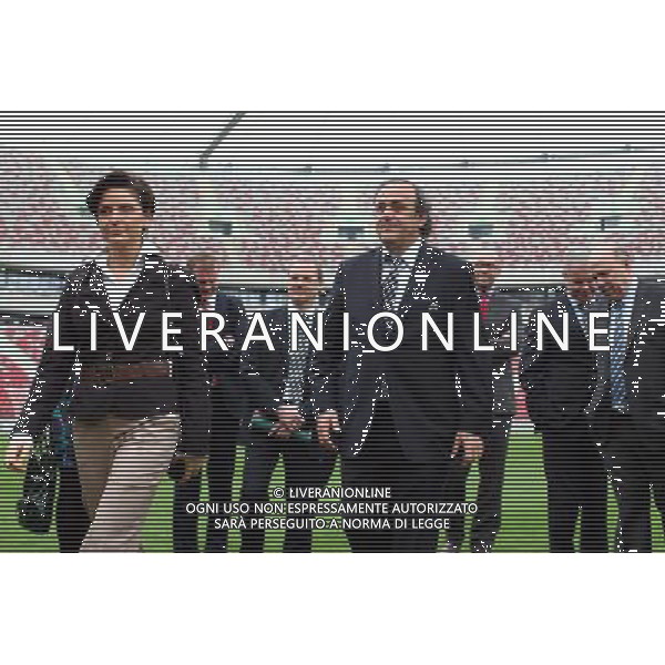 12.04.2012 WARSZAWA STADION NARODOWY ARENA MISTRZOSTW UEFA EURO 2012 OFICJALNA WIZYTA PREZYDENTA UEFA MICHELA PLATINIEGO W POLSCE WIZYTACJA STADIONU UEFA EURO 2012 NZ JOANNA MUCHA (L), MICHAEL PLATINI (P) MICHEL PLATINI VISITS NATIONAL STADIUM IN WARSAW FOTO LUKASZ GROCHALA/CYFRASPORT/NEWSPIX.PL --- Newspix.pl AG ALDO LIVERANI S A S ONLY ITALY *** Local Caption *** www.newspix.pl mail us: info@newspix.pl call us: 0048 022 23 22 222 --- Polish Picture Agency by Ringier Axel Springer Poland