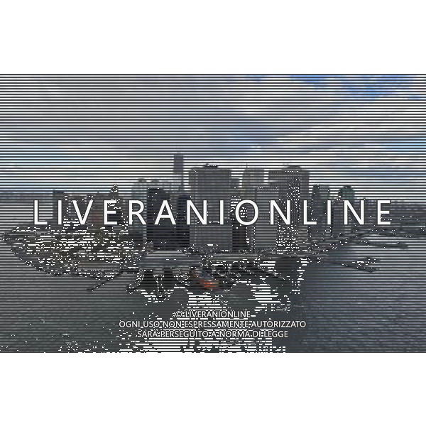 (120412) -- NEW YORK, April 12, 2012 () -- An aerial view of the Manhattan skyline is seen in New York City, the United States, April 12, 2012. (/Wang Lei) (zx) ©photoshot/AGENZIA ALDO LIVERANI SAS - ITALY ONLY - Una veduta aerea dello skyline di Manhattan, New York City, Stati Uniti, 12 aprile 2012.