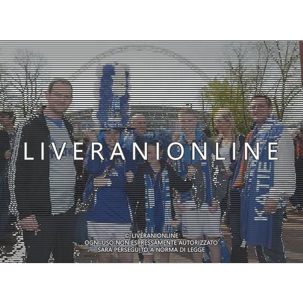 Everton Fan\'s enjoy the pre game atmosphere Football - FA Challenge Cup Semi Final - Liverpool v Everton - Saturday 14th April 2012 - Wembley - London å© CameraSport - 43 Linden Ave. Countesthorpe. Leicester. England. LE8 5PG - Tel: +44 (0) 116 277 4147 - admin@camerasport.com - www.camerasport.com AG ALDO LIVERANI S A S ONLY ITALY