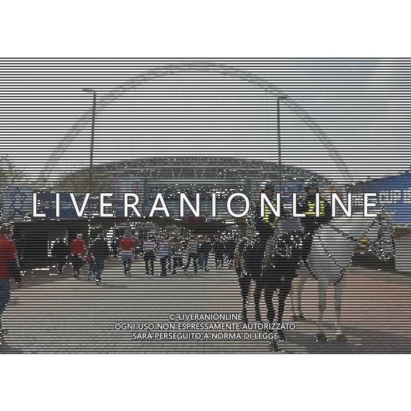 Police on Horseback on Wembly way Football - FA Challenge Cup Semi Final - Liverpool v Everton - Saturday 14th April 2012 - Wembley - London å© CameraSport - 43 Linden Ave. Countesthorpe. Leicester. England. LE8 5PG - Tel: +44 (0) 116 277 4147 - admin@camerasport.com - www.camerasport.com AG ALDO LIVERANI S A S ONLY ITALY