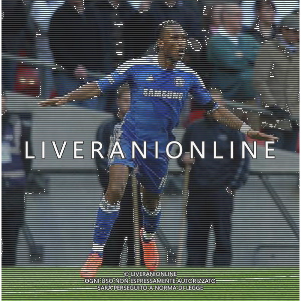 Chelsea\'s Didier Drogba celebrates scoring his sides first goal 1-0 Football - FA Challenge Cup Semi Final - Tottenham Hotspur v Chelsea - Sunday 15th April 2012 - Wembley - London © CameraSport - 43 Linden Ave. Countesthorpe. Leicester. England. LE8 5PG - Tel: +44 (0) 116 277 4147 - admin@camerasport.com - www.camerasport.com AG ALDO LIVERANI S A S ONLY ITALY