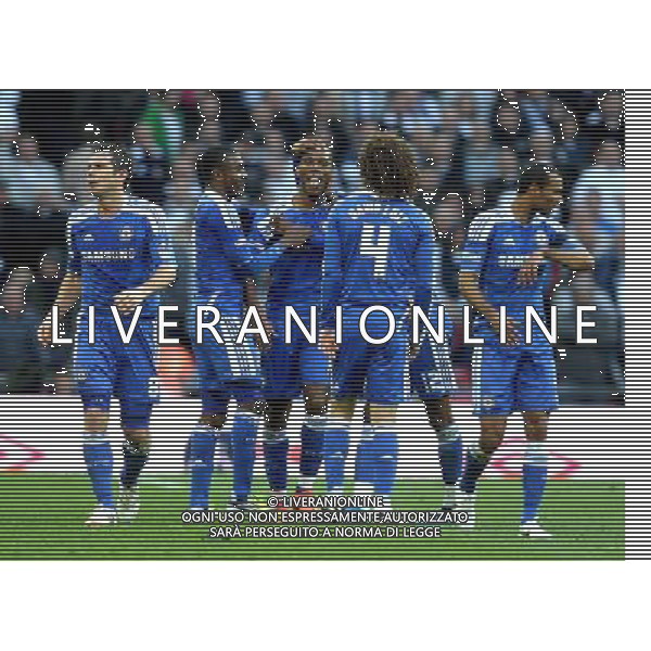 Chelsea\'s Didier Drogba celebrates scoring his sides first goal 1-0 Football - FA Challenge Cup Semi Final - Tottenham Hotspur v Chelsea - Sunday 15th April 2012 - Wembley - London © CameraSport - 43 Linden Ave. Countesthorpe. Leicester. England. LE8 5PG - Tel: +44 (0) 116 277 4147 - admin@camerasport.com - www.camerasport.com AG ALDO LIVERANI S A S ONLY ITALY