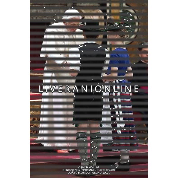Citta\' del Vaticano, Sala Clementina 16/04/2012. Compleanno di Sua Santita\', Papa Benedetto XVI nel giorno del suo 85mo genetliaco riceve una delegazione dalla Bavaria ed il suo Presidente. ©Flavio Ianniello/AGENZIA ALDO LIVERANI SAS 