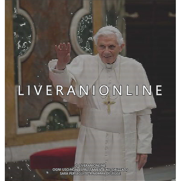 Citta\' del Vaticano, Sala Clementina 16/04/2012. Compleanno di Sua Santita\', Papa Benedetto XVI nel giorno del suo 85mo genetliaco riceve una delegazione dalla Bavaria ed il suo Presidente. ©Flavio Ianniello/AGENZIA ALDO LIVERANI SAS 