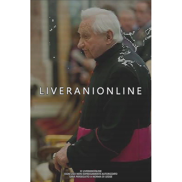 Citta\' del Vaticano, Sala Clementina 16/04/2012. Compleanno di Sua Santita\', Papa Benedetto XVI nel giorno del suo 85mo genetliaco riceve una delegazione dalla Bavaria ed il suo Presidente. nella foto: Mons. Georg Ratzinger fratello del santo Padre. ©Flavio Ianniello/AGENZIA ALDO LIVERANI SAS 