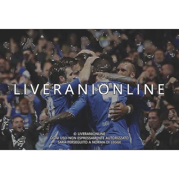 (120419) -- LONDON, April 19, 2012 () -- Players of Chelsea celebrate scoring during the UEFA Champions League Semifinal first leg match between Chelsea FC and FC Barcelona at Stamford Bridge in London, capital of Britain, April 18, 2012. Chelsea won 1-0. (/Wang Lili) - SEMIFINALE DI CHAMPIONS LEAGUE ANDATA CHELSEA BARCELONA ©PHOTOSHOT/AG ALDO LIVERANI SAS - ITALY ONLY -
