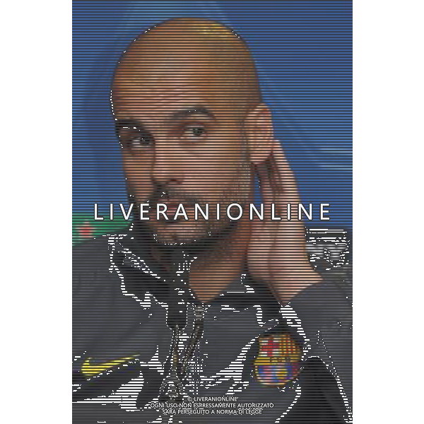 Pep Guardiola, Manager FC Barcelona, UEFA Champions League Press Conference, Chelsea FC v FC Barcelona, Stamford Bridge, London. 17.04.12 ©photoshot/AGENZIA ALDO LIVERANI SAS - ITALY ONLY - Conferenza Stampa Barcellona Champions League a Londra