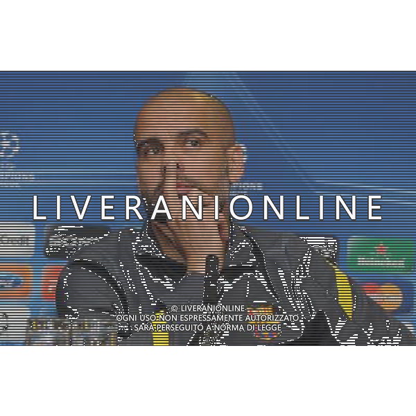 Pep Guardiola, Manager FC Barcelona, UEFA Champions League Press Conference, Chelsea FC v FC Barcelona, Stamford Bridge, London. 17.04.12 ©photoshot/AGENZIA ALDO LIVERANI SAS - ITALY ONLY - Conferenza Stampa Barcellona Champions League a Londra