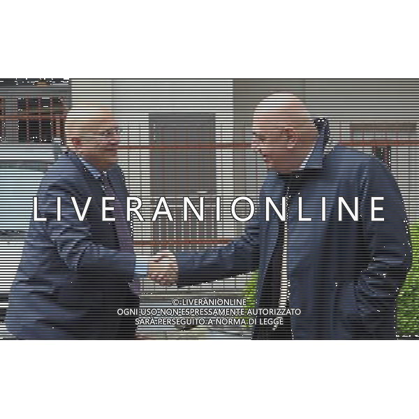 MILANO 20/4/2012 VIA ROSELLINI, 4 RIUNIONE LEGA CALCIO SERIE A NELLA FOTO ADRIANO GALLIANI E PIERPAOLO MARINO FOTO ROMANO/AG ALDO LIVERANI