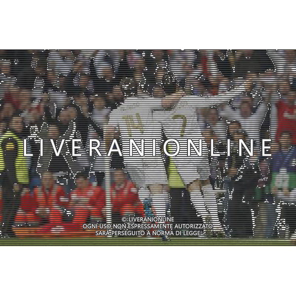 Real Madrid\'s Cristiano Ronaldo goal during Champions League match on april 25th 2012. Photo: Cesar Cebolla / ALFAQUI AG ALDO LIVERANI S A S ONLY ITALY