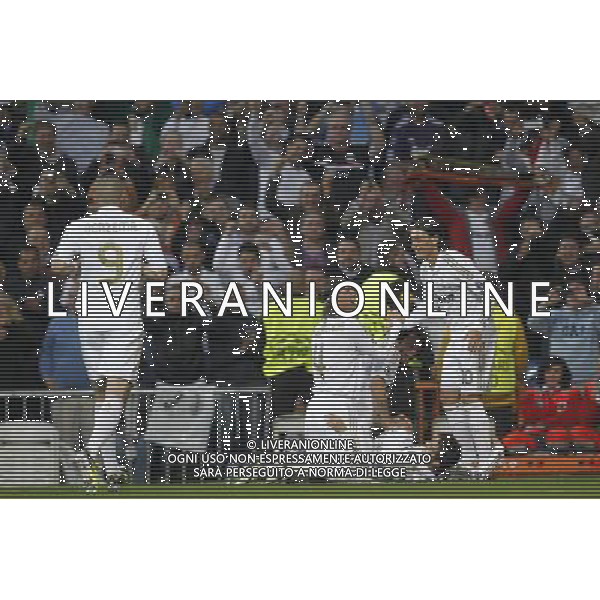 Real Madrid\'s Cristiano Ronaldo goal during Champions League match on april 25th 2012. Photo: Cesar Cebolla / ALFAQUI