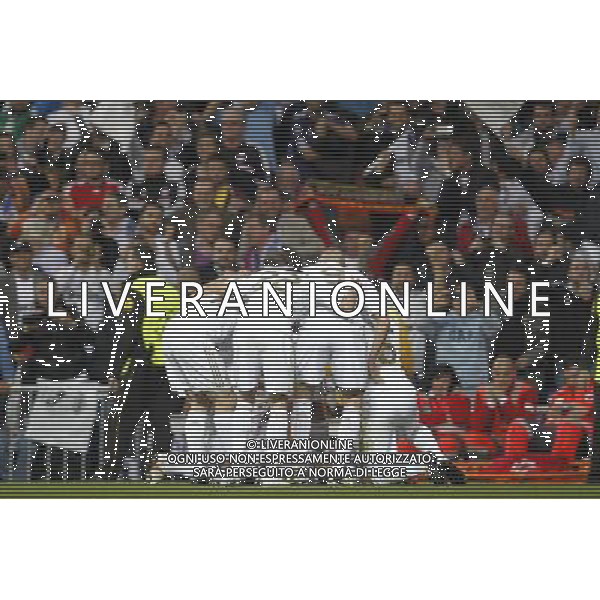 Real Madrid\'s Cristiano Ronaldo goal during Champions League match on april 25th 2012. Photo: Cesar Cebolla / ALFAQUI