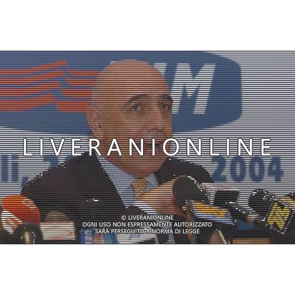 Milano Lega Calcio 28/06/2004 Conferenza Stampa Presentazione Supercoppa Tim 2004 nella foto Adriano Galliani foto gigi arcaini/agenzia aldo liverani