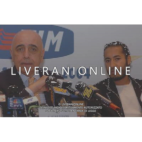 Milano Lega Calcio 28/06/2004 Conferenza Stampa Presentazione Supercoppa Tim 2004 nella foto Adriano Galliani e Saadi Al Gheddafi foto gigi arcaini/agenzia aldo liverani