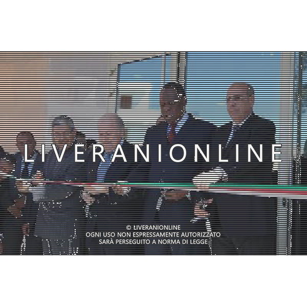 (120501) -- ALGIERS, May 1, 2012 () -- FIFA President Joseph Sepp Blatter (2nd L, Front) and African Football Confederation (CAF) President Issa Hayatou (2nd R, Front) inaugurate the new headquarters of the Algerian Football Association (FAF) in Dely Brahim, in Algiers, Algeria. Mr Blatter arrived in Algiers on Monday to conduct a two-day visit at the invitation of Algerian Football Federation (FAF). (/Mohamed Kadri) AG ALDO LIVERANI S A S ONLY ITALY