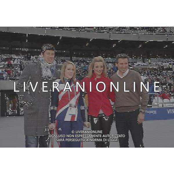 Seb Coe, Chair of LOCOG, Gabby Logan, Vernon Kay and Danielle Brown, Paralympic Archer mark the opening of the Olympic Stadium in front of a host of celebrities and sports stars and 40,000 spectators. Picture taken on 05 May 12 by Dave Tully for LOCOG. AG ALDO LIVERANI S A S ONLY ITALY