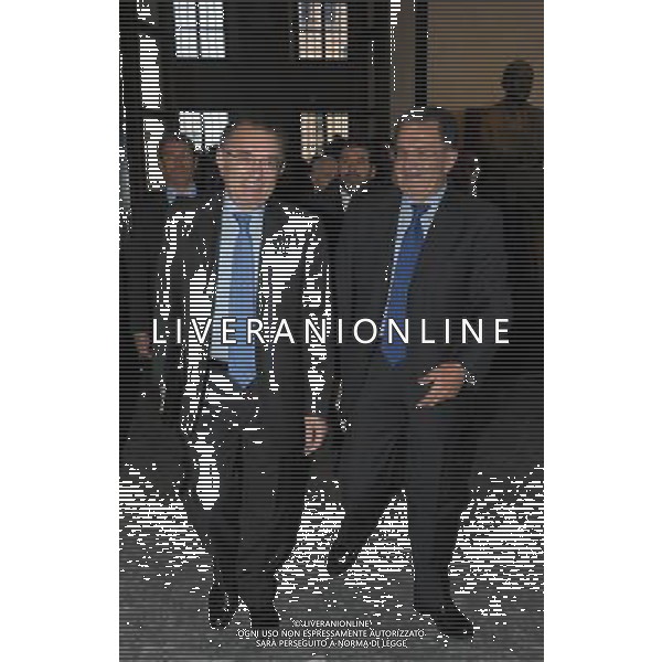 MILANO 7/5/2012 UNIVERSITA\' CATTOLICA DEL SACRO CUORE. LARGO GEMELLI, 1 INCONTRO SUL TEMA: \'ECONOMIA OLTRE LA CRISI. RIFLESSIONI SUL LIBERALISMO SOCIALE\' NELLA FOTO ROMANO PRODI E GIORGIO SQUINZI FOTO ROMANO/AG ALDO LIVERANI