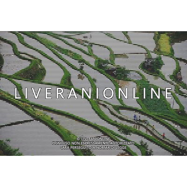 (120508) -- QIANDONGNAN, May 8, 2012 () -- Photo taken on May 7, 2012 shows the beautiful terraces in Zaige Miao Village of Jinping County, southwest China\'s Guizhou Province, May 7, 2012. (/Yang Wenbin) (llp) /photoshot/AG ALDO LIVERANI ITALY ONLY