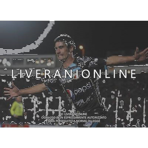 (120504) -- QUITO, May 4, 2012 () -- Matias Alustiza of Deportivo Quito celebrates his goal against Universidad of Chile during a Liberator Cup soccer match in Quito, capital of Ecuador, on May 3, 2012. (/Santiago Armas) (py) (zjy) ©photoshot/AGENZIA ALDO LIVERANI SAS - ITALY ONLY - Deportivo Quito - Universidad del Cile partita di Coppa Liberator Cup di calcio a Quito, capitale dell\'Ecuador, il 3 maggio 2012. 