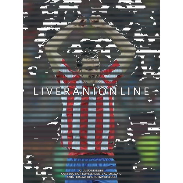 firo Fu§ball,Fussball, 09.05.2012 EL, UEFA Europa League Finale, Finale 2012, Final, Bukarest 2012, Saison 2011/2012 Atletico Madrid - Atletic Bilbao 3:0 Torjubel, Jubel, Diego Godin, Atletico Madrid, Gestik $worldrightsEs gelten unsere AGB, einsehbar auf www.firosportphoto.de copyright by firo sportphoto: Coesfelder Stra§e 207Ê 48249 D † L M E N (Duelmen) www.firosportphoto.de mail@firosportphoto.de (V o l k s b a n k B o c h u m - W i t t e n ) BLZ.: 430 601 29 Kt. Nr.: 341 117 100 Tel:Ê 02594-9916004 Fax:Ê 02594-9916005 BUCAREST_FINALE EUROPA LEGUE Atletico Madrid-Athletic Bilbao AG ALDO LIVERANI SAS - ITALY ONLY -
