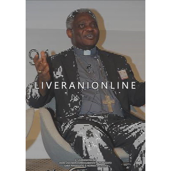 MILANO 10/5/2012 SEDE DEL \'SOLE 24 ORE\' VIA MONTE ROSA NELLA FOTO IL CARDINALE GHANESE PETER KODWO APPIAH TURKSON FOTO ROMANO/AG ALDO LIVERANI