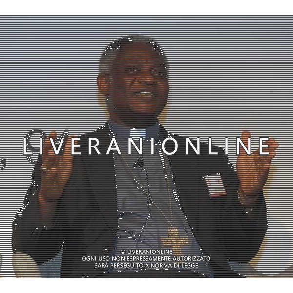 MILANO 10/5/2012 SEDE DEL \'SOLE 24 ORE\' VIA MONTE ROSA NELLA FOTO IL CARDINALE GHANESE PETER KODWO APPIAH TURKSON FOTO ROMANO/AG ALDO LIVERANI
