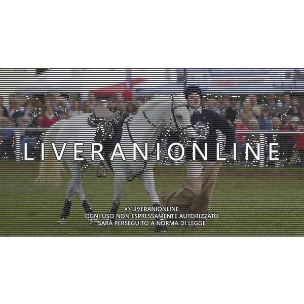 (120513) -- WINDSOR, May 13, 2012 () -- A youth from Scotland takes part in the pony competition of Windsor Horse Show in Windsor, Britain on May 12, 2012. (/Wang Lili) ©photoshot/AGENZIA ALDO LIVERANI SAS - ITALY ONLY - Oltre 550 cavalli e piu\' di 1.000 ballerini, musicisti e performer provenienti da tutto il mondo si riuniranno ogni notte in una performance per rendere omaggio ai 60 anni del regno di Sua Maesta\' la Regina nei giardini privati