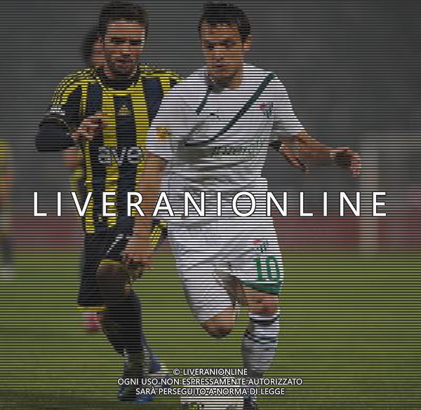 Ziraat Turkish Cup Final Match between Bursaspor and Fenerbahce at 19 mayis Stadium in Ankara on may 16, 2012. Scored: Bursaspor 0 - Fenerbahce 4 Pictured: Gokhan Gonul of Fenerbahce and Pablo Batalla of Bursaspor. PUCHAR TURCJI LIGA TURECKA FINAL SEZON 2011/2012 PILKA NOZNA FOT.SESKIM PHOTO/NEWSPIX.PL TURKEY, GERMANY, AUSTRIA AND UK OUT !!! --- Newspix.pl /AGF ALDO LIVERANI SAS - ITALY ONLY - *** Local Caption *** .