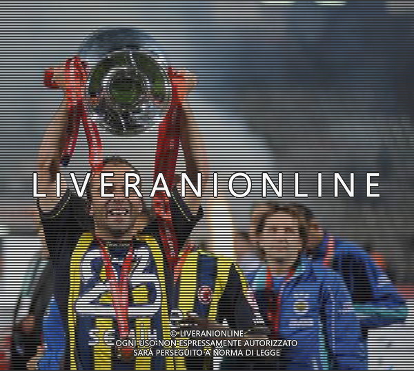 Ziraat Turkish Cup Final Match between Bursaspor and Fenerbahce at 19 mayis Stadium in Ankara on may 16, 2012. Scored: Bursaspor 0 - Fenerbahce 4 Pictured: Fenerbahce players ( Semih Senturk ) celebrate with the trophy after the match. PUCHAR TURCJI LIGA TURECKA FINAL SEZON 2011/2012 PILKA NOZNA FOT.SESKIM PHOTO/NEWSPIX.PL TURKEY, GERMANY, AUSTRIA AND UK OUT !!! --- Newspix.pl /AGF ALDO LIVERANI SAS - ITALY ONLY - *** Local Caption *** .