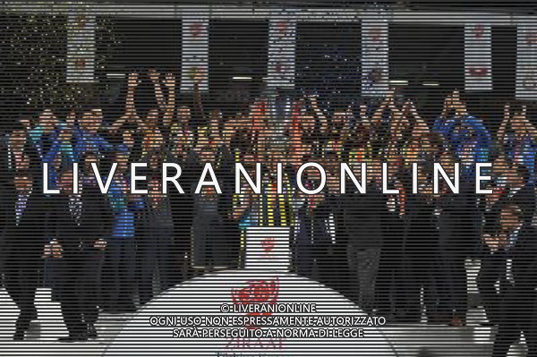 Ziraat Turkish Cup Final Match between Bursaspor and Fenerbahce at 19 mayis Stadium in Ankara on may 16, 2012. Scored: Bursaspor 0 - Fenerbahce 4 Pictured: Fenerbahce players celebrate with the trophy after the match. PUCHAR TURCJI LIGA TURECKA FINAL SEZON 2011/2012 PILKA NOZNA FOT.SESKIM PHOTO/NEWSPIX.PL TURKEY, GERMANY, AUSTRIA AND UK OUT !!! --- Newspix.pl /AGF ALDO LIVERANI SAS - ITALY ONLY - *** Local Caption *** .