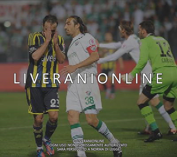 Ziraat Turkish Cup Final Match between Bursaspor and Fenerbahce at 19 mayis Stadium in Ankara on may 16, 2012. Scored: Bursaspor 0 - Fenerbahce 4 Pictured: Semih Senturk (L) of Fenerbahce and Ibrahim Ozturk of Bursaspor. PUCHAR TURCJI LIGA TURECKA FINAL SEZON 2011/2012 PILKA NOZNA FOT.SESKIM PHOTO/NEWSPIX.PL TURKEY, GERMANY, AUSTRIA AND UK OUT !!! --- Newspix.pl /AGF ALDO LIVERANI SAS - ITALY ONLY - *** Local Caption *** .